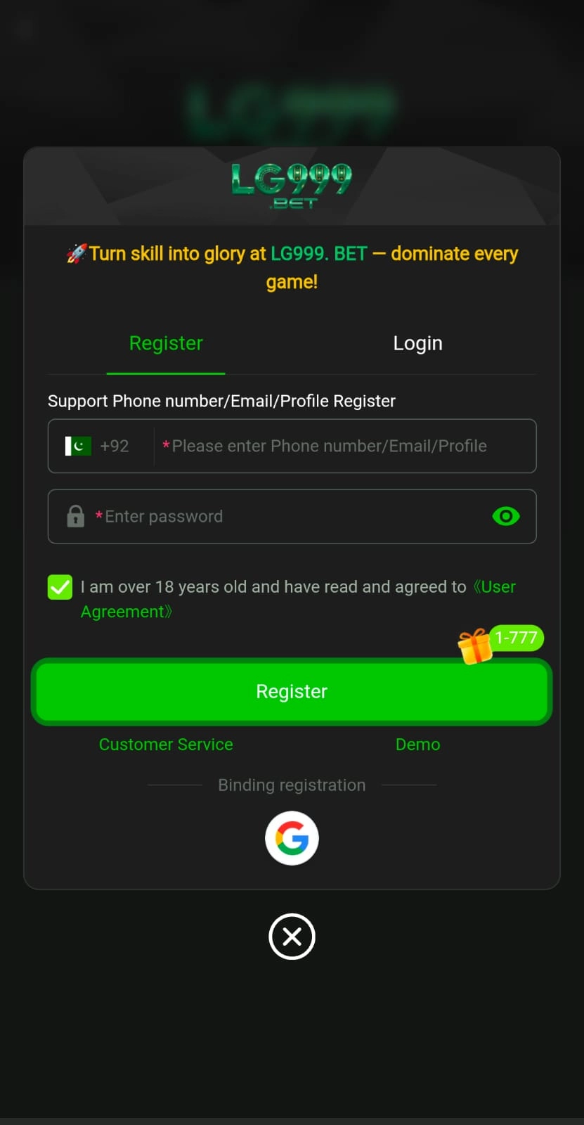 LG999 Bet Game